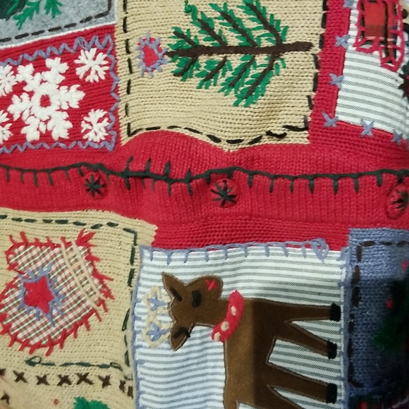 Christmas vest button down front EUC sz XL - Picture 3 of 6